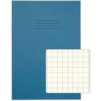 A4 Tinted Exercise Book Cream Page 10mm Squared 48 Page Pack of 10 Blue