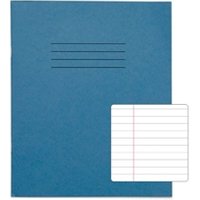 RHINO 8 x 6.5 Exercise Book Ruled Feint 8mm Margin Light Blue (Pk 100)