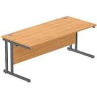Core Double Upright Rectangular Desk 1800X800 Beech Graphite