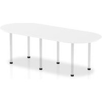 Impulse 2400mm Boardroom Table White Top White Post Leg I003749