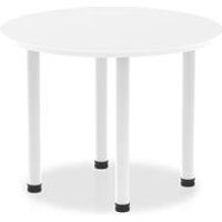 Impulse 1000mm Round Table White Top White Post Leg I003768