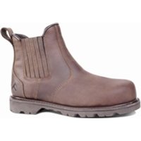 Rock Fall RF206 Farrier Chelsea Safety Boot Brown 6 RF206006 RF09793