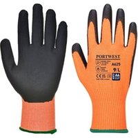 Portwest Vis-Tex Cut Resistant Glove 1 Pair PU 2XL Orange/Black