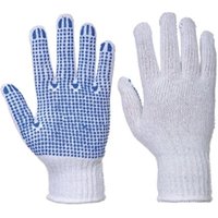Portwest Classic Polka Dot Glove S WhiteBl Pack of 12 POW20263