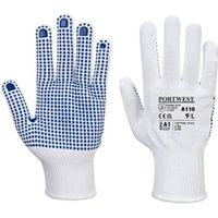Portwest Polka Dot Glove 2XL WhiteBl Pack of 12 POW29336