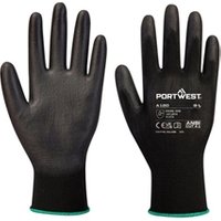 Portwest PU Palm Glove S Blk Pack of 12 POW21086