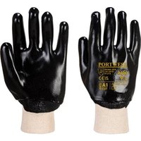 Portwest PVC Knitwrist M Blk Pack of 12 POW30185