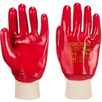 Portwest PVC Knitwrist M Red Pack of 12 POW30181