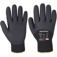 Portwest A146 Black Acrylic, Elastic, Polyester Work Gloves, Size 11, Nitrile Coating