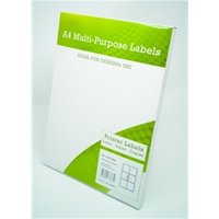 Alpa-Cartridge A4 Multipurpose Matte Labels 6 Per Sheet 99.1 x 93.1mm - 100 Sheets (A4MPL06)