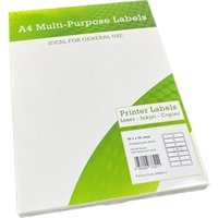 A4 Multip Labels 14 Per Sheet 99.1x38.1mm White100