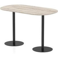 Italia 1800mm Poseur Boardroom Table Grey Oak 1145mm High Black Leg