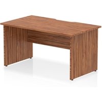Impulse 1400 x 800mm Scalloped Edge Straight Office Desk Walnut Top