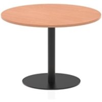 Italia 1000mm Poseur Round Table Beech 720mm High Black Leg