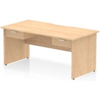 Impulse 1600 x 800mm Scalloped Desk Maple Top Panel End 2x1D Ped