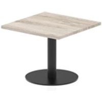 Italia 600mm Square Coffee Table Grey Oak Top 475mm High Black Leg