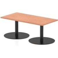 Italia 1200 x 600mm Rectangular Coffee Table Beech Black Leg