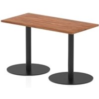 Italia 1200x600mm Rectangular Table Walnut Top 720mm High Black Leg