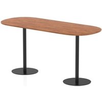 Italia 2400mm Poseur Boardroom Table Walnut Top 1145mm High Black Leg