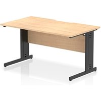 Impulse 1400 x 800mm Scalloped Desk Maple Top Black Cable Managed Leg