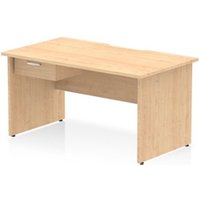 Impulse 1400 x 800mm Scalloped Desk Maple Top Panel End + 1D Ped