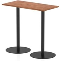 Italia 1200x600mm Rectangular Table Walnut Top 1145mm High Black Leg
