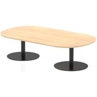 Italia 1800mm Boardroom Coffee Table Maple Top 475mm High Black Leg