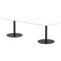 2400mm Poseur Boardroom Table White Top 720mm High Leg