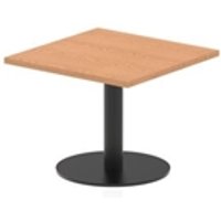 Italia 600mm Square Coffee Table Oak Top 475mm High Black Leg