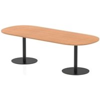 Italia 2400mm Poseur Boardroom Table Oak Top 720mm High Black Leg