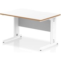 Oslo 1200 x 800mm Scalloped Edge Straight Office Desk White Top