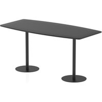 Italia 2400mm Poseur High Gloss Table Black Top 1145mm High Black Leg