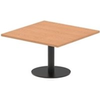 Italia 800mm Square Coffee Table Oak Top 475mm High Black Leg