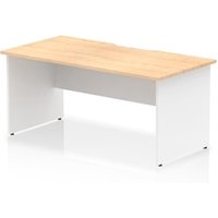 Impulse 1600 x 800mm Scalloped Edge Straight Office Desk Maple Top