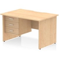 Impulse 1200 x 800mm Scalloped Edge Straight Office Desk Maple Top