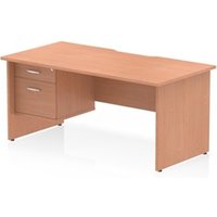 Impulse 1600 x 800mm Scalloped Edge Straight Office Desk Beech Top