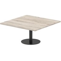 Italia 1000mm Square Coffee Table Grey Oak Top 475mm High Black Leg