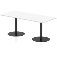 Italia 1800 x 800mm Poseur Table White Top H:720mm Black Leg