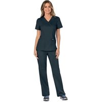 Cherokee Revolution Mock Wrap Top Pewter S CHWW610PEWTS WIS25475