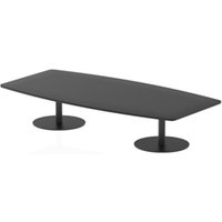 Italia 2400mm High Gloss Coffee Table Black Top 475mm High Black Leg