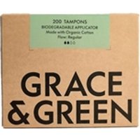 Grace and Green Organic Cotton Applicator Tampons Regular (Pack 200) Grace and Green Organic Cotton Applicator Tampons Regular (Pack 200)