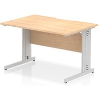 Impulse 1200x800 Scalloped Desk Maple Top Silver Cable Managed Leg