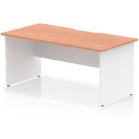Impulse 1600 x 800mm Scalloped Edge Straight Office Desk Beech Top