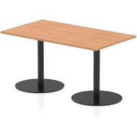 Italia 1400 x 800mm Rectangular Table Oak Top 720mm High Black Leg