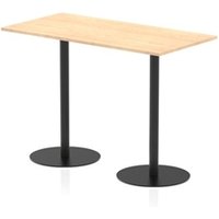 Italia 1600 x 800mm Rectangular Table Maple Top 1145mm High Black Leg