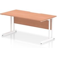 Impulse 1600 x 800mm Scalloped Edge Straight Office Desk Beech Top