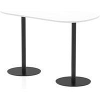 Italia 1800mm Poseur Boardroom Table White Top 1145mm High Black Leg