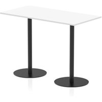 Italia 1600 x 800mm Rectangular Table White Top 1145mm High Black Leg