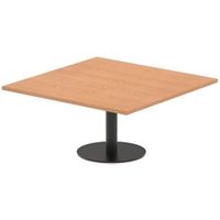 Italia 1000mm Square Coffee Table Oak Top 475mm High Black Leg