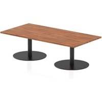 Italia 1600 x 800mm Rectangular Coffee Table Walnut Top Black Leg